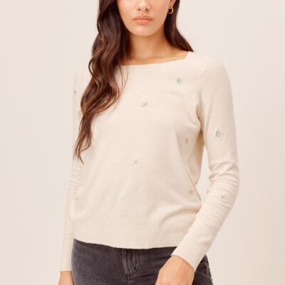 Dell Embroidered Flowers Sweater