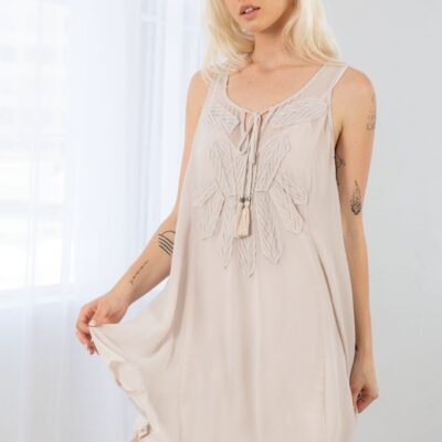 Daze Chiffon Applique Mini Dress