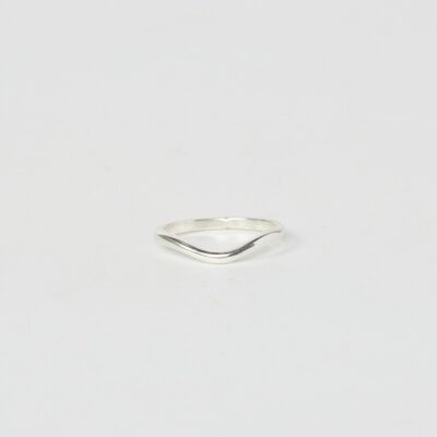 Moon Pi Silver Arched Stacking Ring