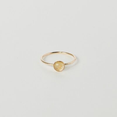 Moon Pi Quartz Gold Fill Ring