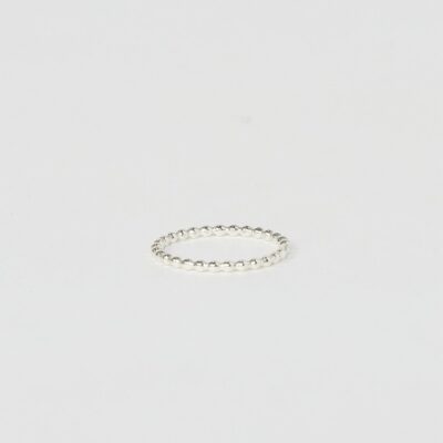 Moon Pi Silver Pebble Stacking Ring