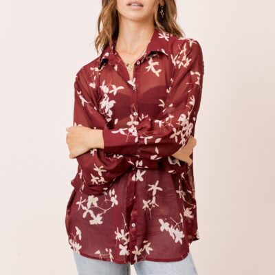 Maxine Sheer Floral Buttondown