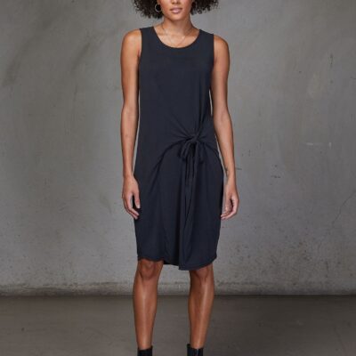 Day Off Sleeveless Tie Front Dress