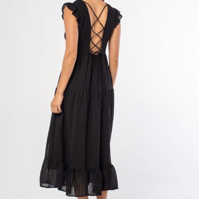 Talia Lace Up Midi Dress