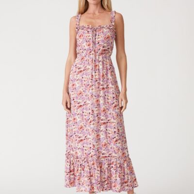 Nicolette Lace-Up Maxi Dress