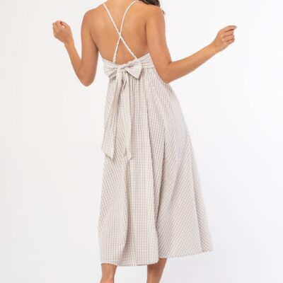 Seaside Gingham Midi Dress