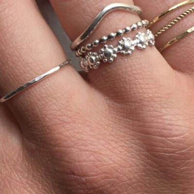 Moon Pi Silver Stacking Ring