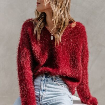 Angelic Fuzzy Cut Out Sweater