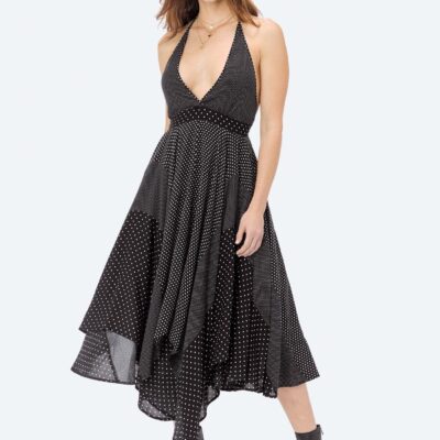 Dafina Polka Dot Patchwork Dress