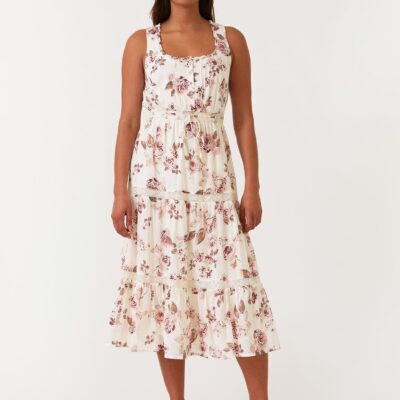 Evelyn Floral Midi Dress