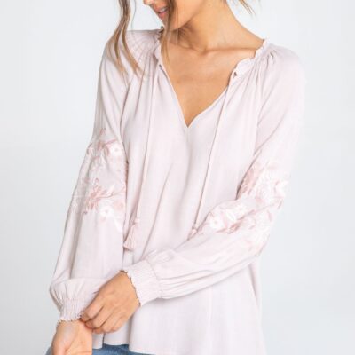 Elin Embroidered Peasant Top