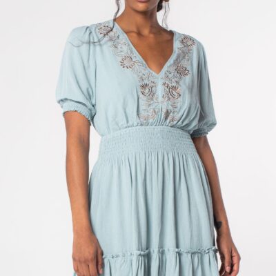 Libra Embroidered Mini Dress