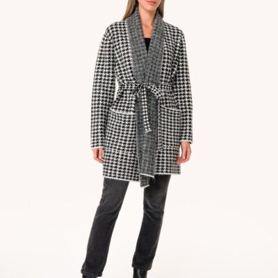 Presley Houndstooth Shawl Cardigan